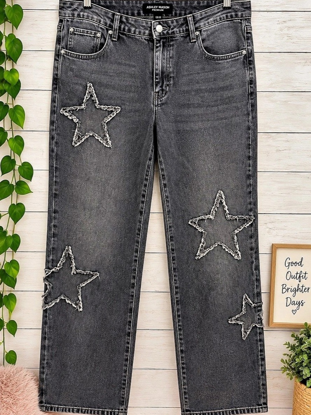 Ashley Mason Premium Star Patch Jeans Size 13/31